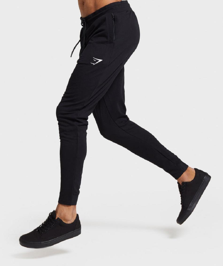 Gymshark Critical Zip Muške Jogger Hlače Crne | HR 2231EBC